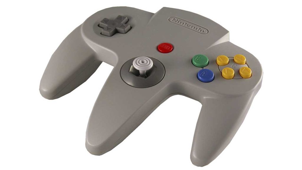 Nintendo 64 controller against a white background. 