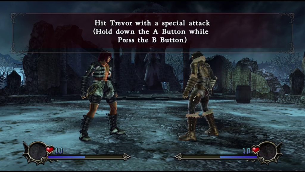 Screenshot of the training mode of Castlevania Judgement.